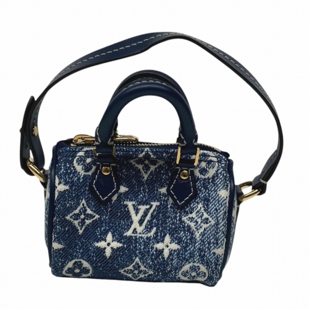 Louis Vuitton Bijou Sac Micro Speedy Keychain, Monogram Denim, 20cm, Canvas, ...